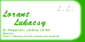 lorant lukacsy business card