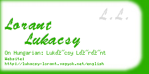 lorant lukacsy business card